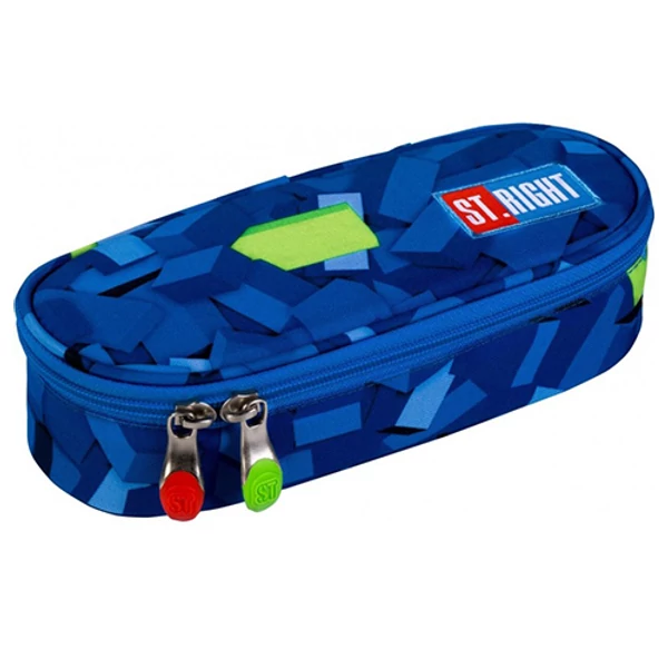 St.Right 3D Blocks Kék alapszínű ovális tolltartó 23cm