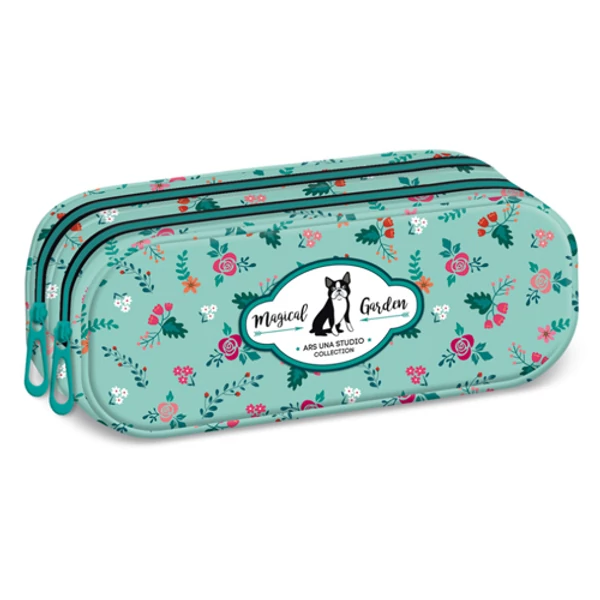 Boston Terrier dupla cipzáras tolltartó