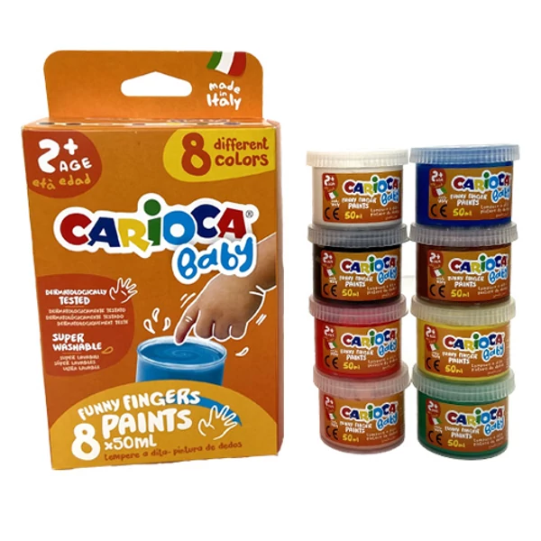 Baby ujjfesték szett különböző színekkel 8x50ml - Carioca