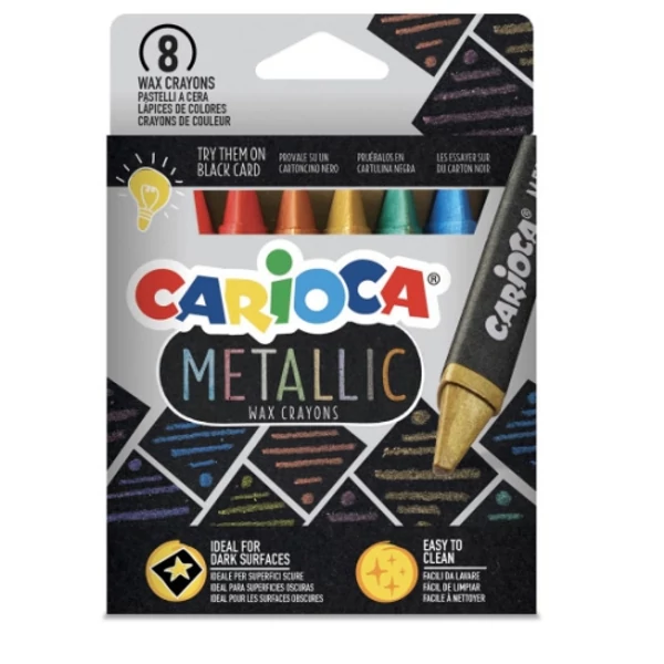 Metallic 8db-os háromszög alakú zsírkréta szett - Carioca