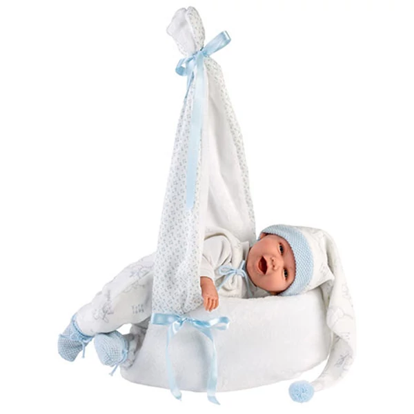 Llorens: Mimo újszülött síró baba babahordozóval 42cm-es (74005)