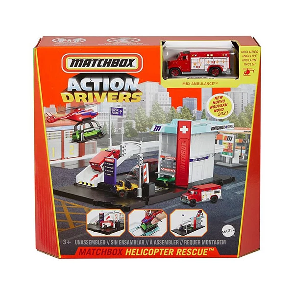 Matchbox: Action Drivers Helikoteres mentőállomás játékszett - Mattel