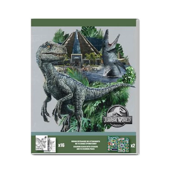 Jurassic World színező matricákkal kétféle változatban