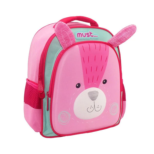 Must: Nyuszis 3D mintás kétrekeszes ovis hátizsák 27x10x31cm