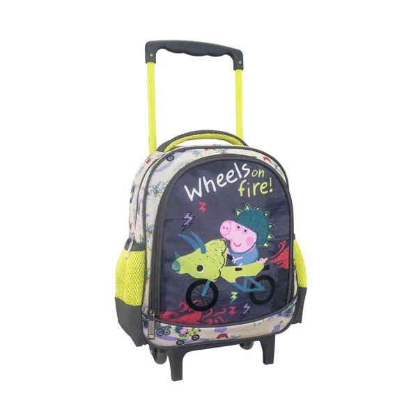 Peppa malac Wheels on fire gurulós ovis hátizsák 27x10x31cm