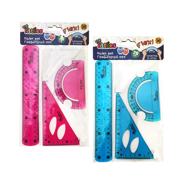 Rugalmas műanyag vonalzó szett 3db-os két változatban