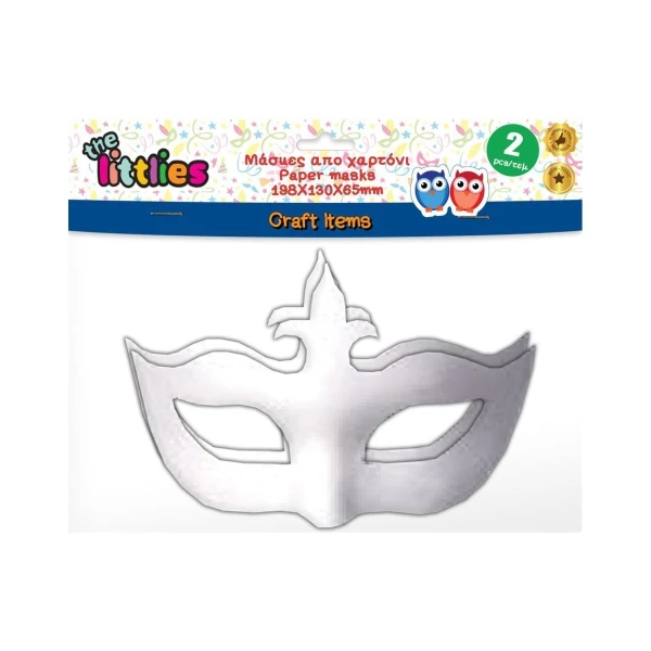 The Littlies: Dekorálható fehér díszes papírmaszk 2db-os szett