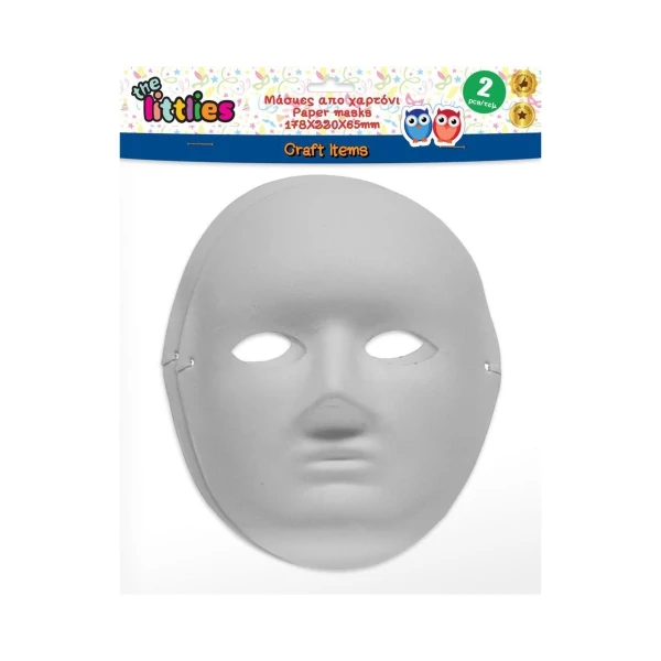 The Littlies: Dekorálható fehér papír arcmaszk 2db-os szett