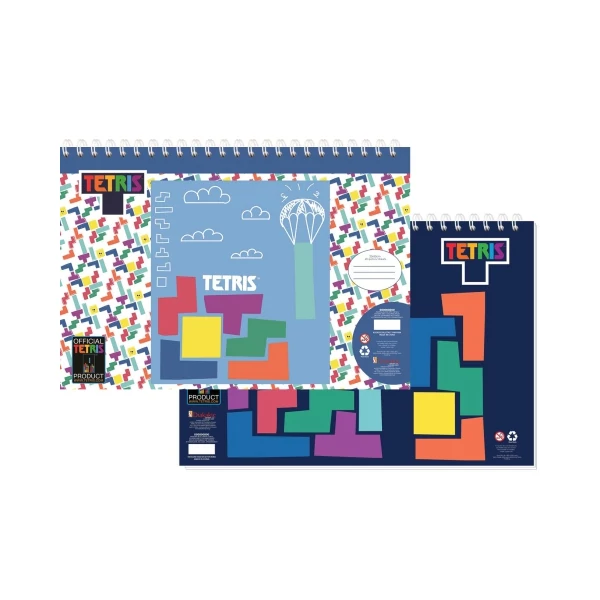 Tetris vázlatfüzet matricákkal és sablonnal