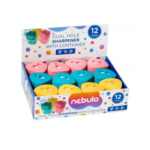 Nebulo: Kétlyukú tartályos hegyező többféle változatban