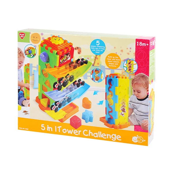 Playgo: 5 az 1-ben bébi készségfejlesztő toronyjáték