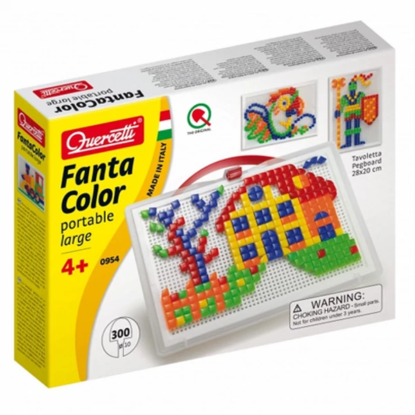 Quercetti: Szögletes pötyi készlet-ház 300db-os