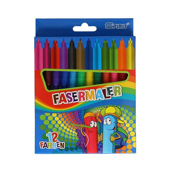 Spirit: Vékony színes filctoll 12db-os szett