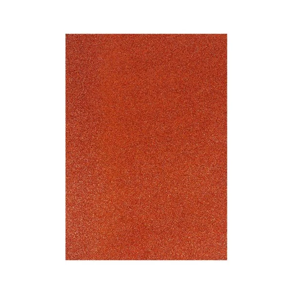 Spirit: Öntapadós csillámos dekorációs habszivacs lap téglavörös színben A/4 1db