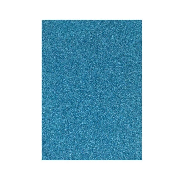 Spirit: Öntapadós csillámos dekorációs habszivacs lap világoskék színben A/4 1db