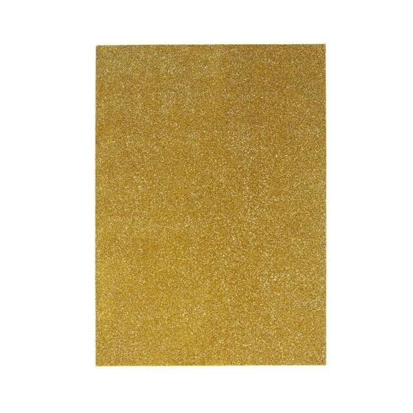Spirit: Öntapadós csillámos dekorációs habszivacs lap arany színben A/4 1db