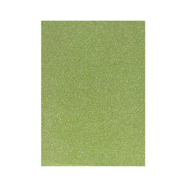 Spirit: Csillámos dekorációs habszivacs lap citromzöld színben A/4 1db