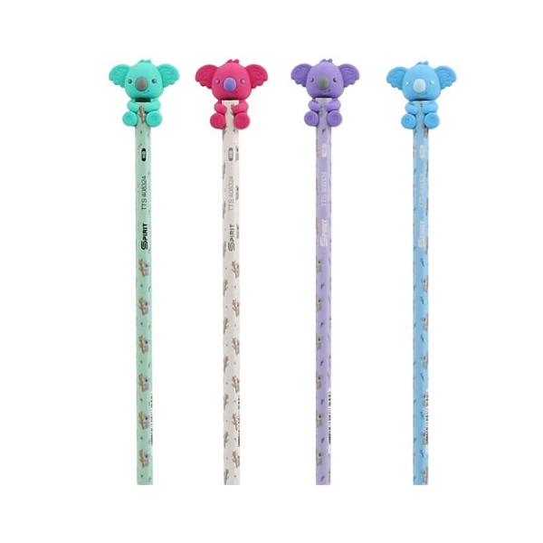 Spirit: HB grafit ceruza koala radírral több színben