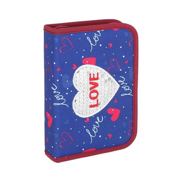 Spirit: Love heart 3D mintás kihajtható töltött tolltartó 19db-os