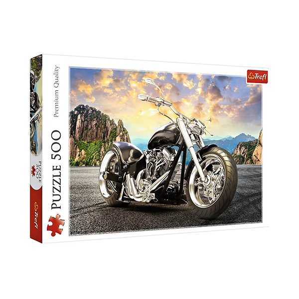 Fekete Chopper motorkerékpár 500db-os prémium puzzle - Trefl