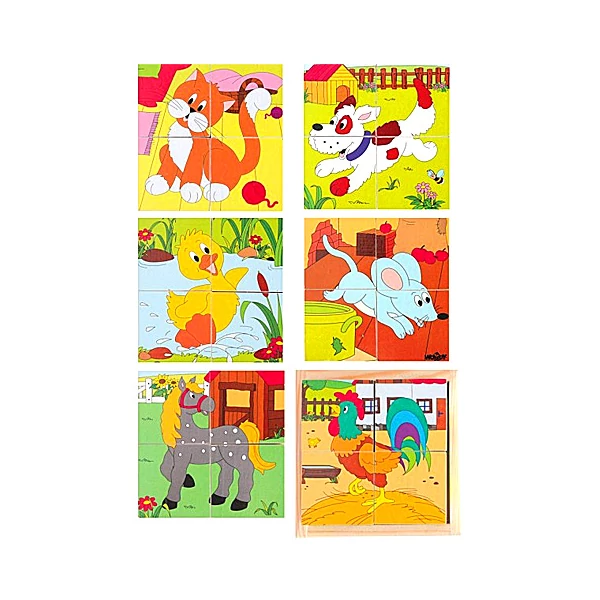 Fa mesekocka szett háziállatokkal