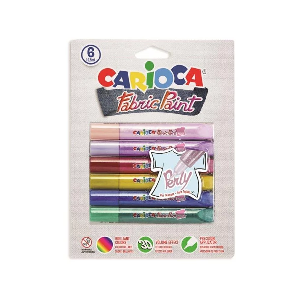 Textilfestő szett 6 színnel - Carioca