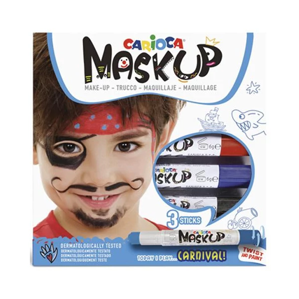 Carioca Maskup: Kalóz arcfestő szett 3 színnel