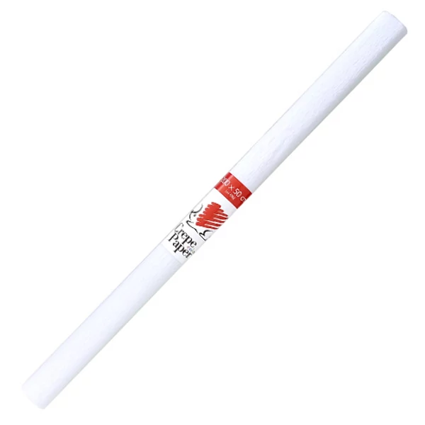 ICO: Süni krepp papír fehér színben 200x50cm