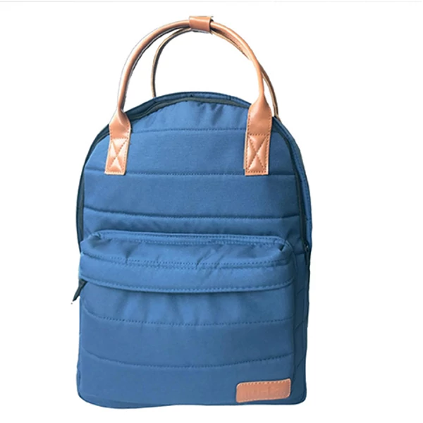 Must: Kék színű lekerekített kétrekeszes iskolatáska, hátizsák