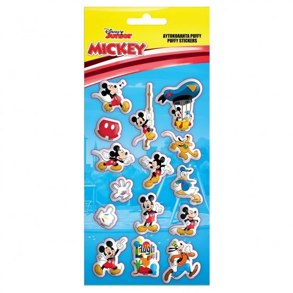 Mickey egér 3D pufi matrica szett 10x22cm-es íven