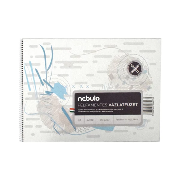 Nebulo: Spirálos félfamentes vázlatfüzet B4 32 lapos
