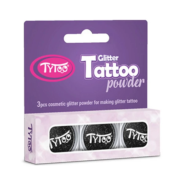 TyToo: Fekete színű csillámpor szett 3x2,5ml