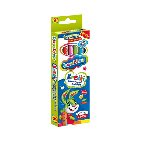 Bambino: Jumbo színes ceruza 6db-os szett hegyezővel