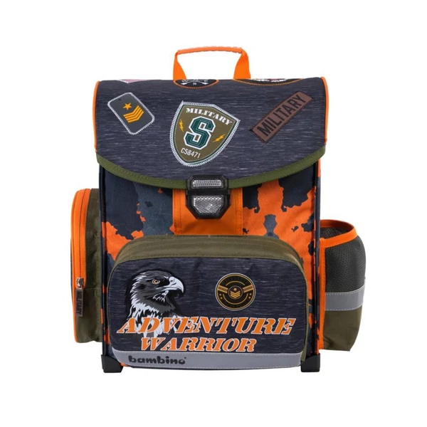 Bambino: Military ergonomikus iskolatáska, hátizsák 36x27x14cm