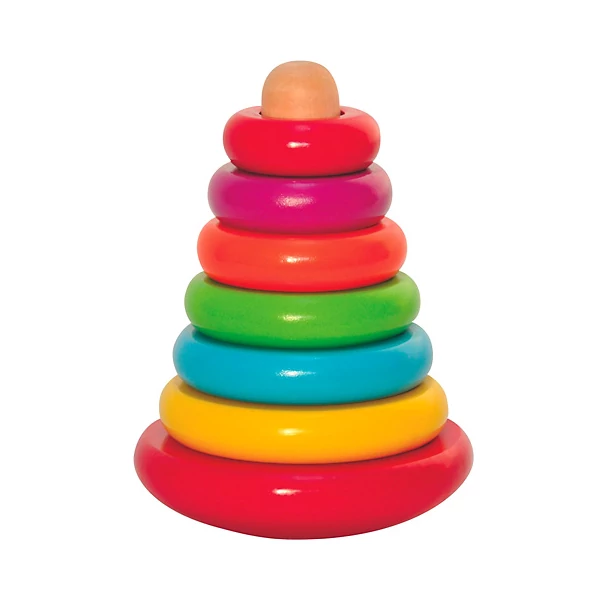 Fa gyűrűpiramis 8db-os