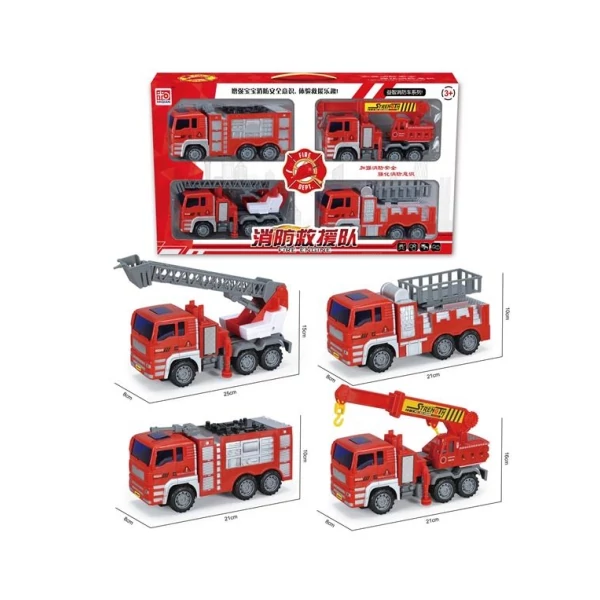 Tűzoltóautó 4db-os szett