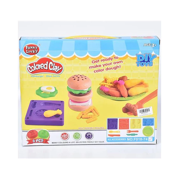 Ebédkészítő gyurmaszett 6db különböző színű gyurmával, formákkal