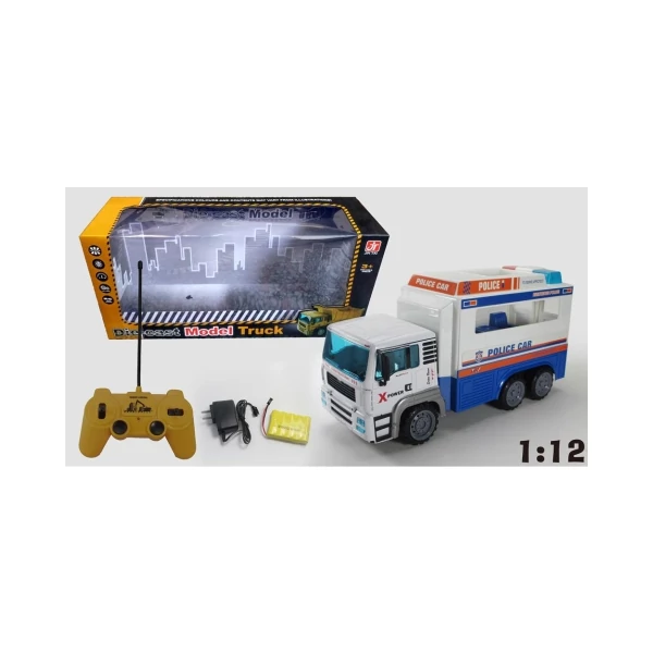 RC Távirányítós fém rendőrségi teherautó 1/12