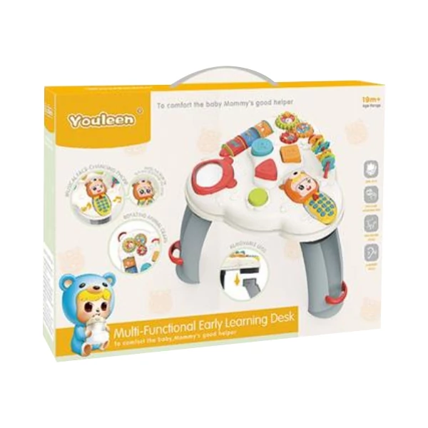 Multifunkciós tanuló asztal hanggal szürke-fehér