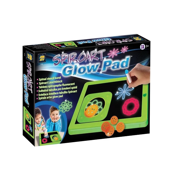 Spirálok neon világító rajztábla filctollakkal