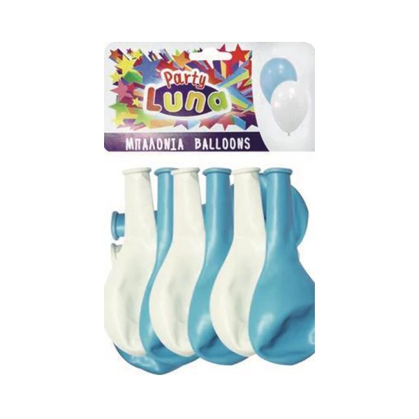 Luna: Party Lufi fehér és kék színben 24db