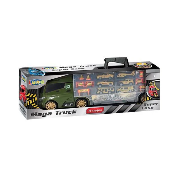 Mega Katonai kamion hordozható játékszett 16db-os