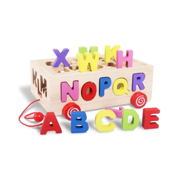 Fa betűs formaillesztő húzható kocsi