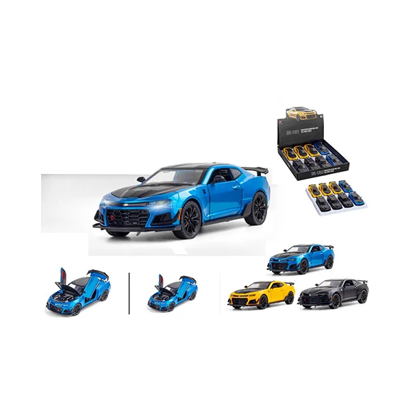 Pull Back Prémium hátrahúzható Camaro játékautó nyitható ajtókkal 1/24 többféle változatban 1db