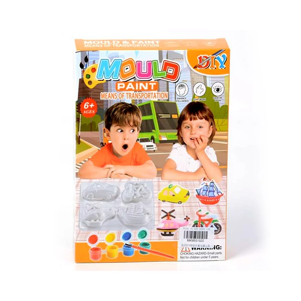 Járművek festhető gipsz szett ecsettel