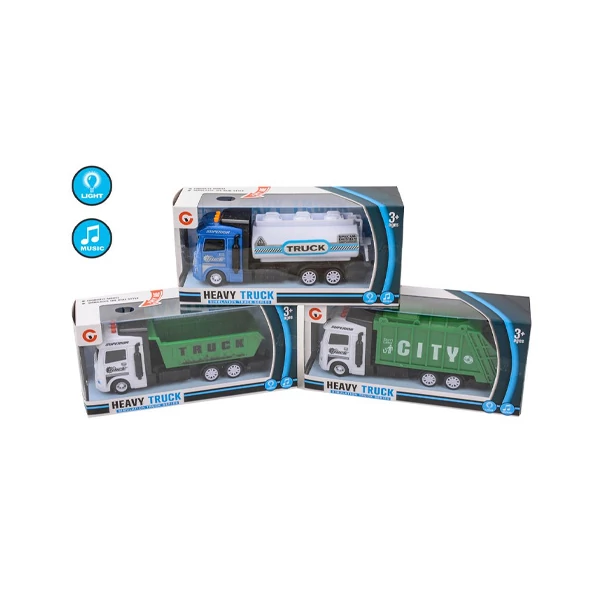 Hulladékszállító teherautó fény és hangeffektekkel több változatban