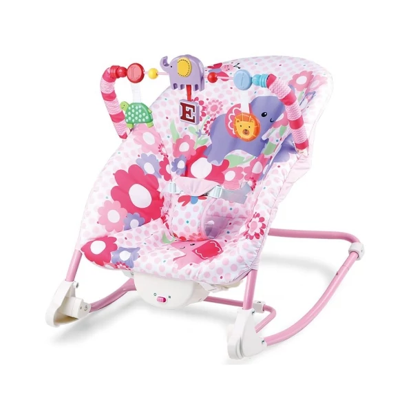 Rózsaszín elefántos pihenőszék rezgő funkcióval és hanggal