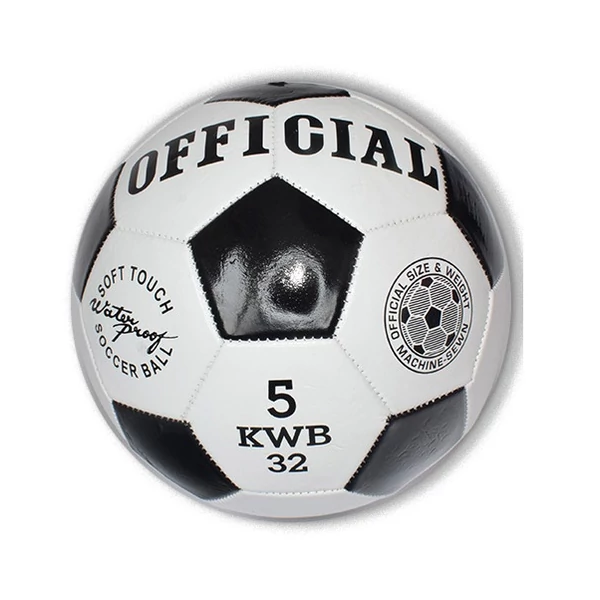 Fekete-fehér műbőr focilabda 23cm
