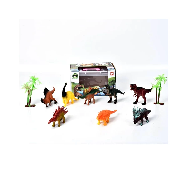 Dinoszaurusz játékszett dinokkal és pálmafákkal