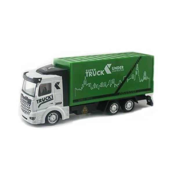 Konténeres teherautó hátrahúzós meghajtással, fénnyel és hanggal 1/48